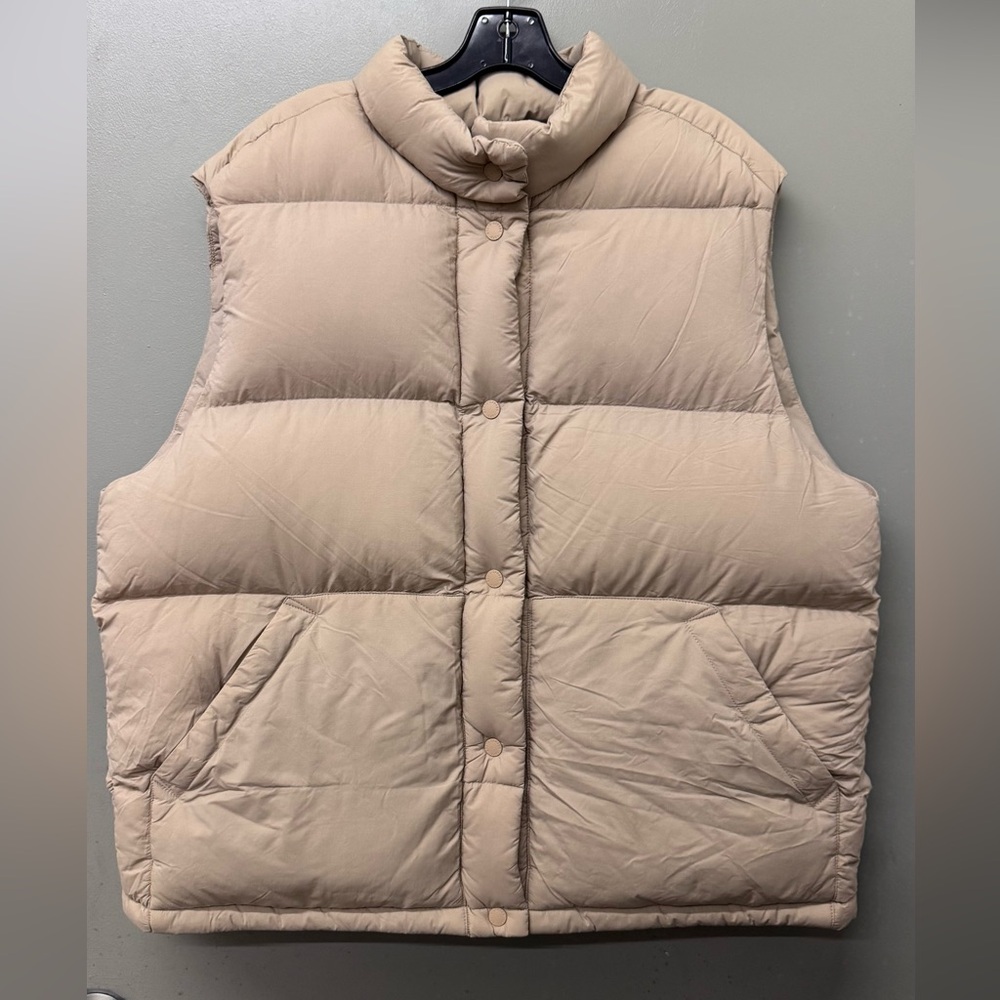NWT Roots Flaxseed Tan Down Puffer Vest Womens Size Large NEW